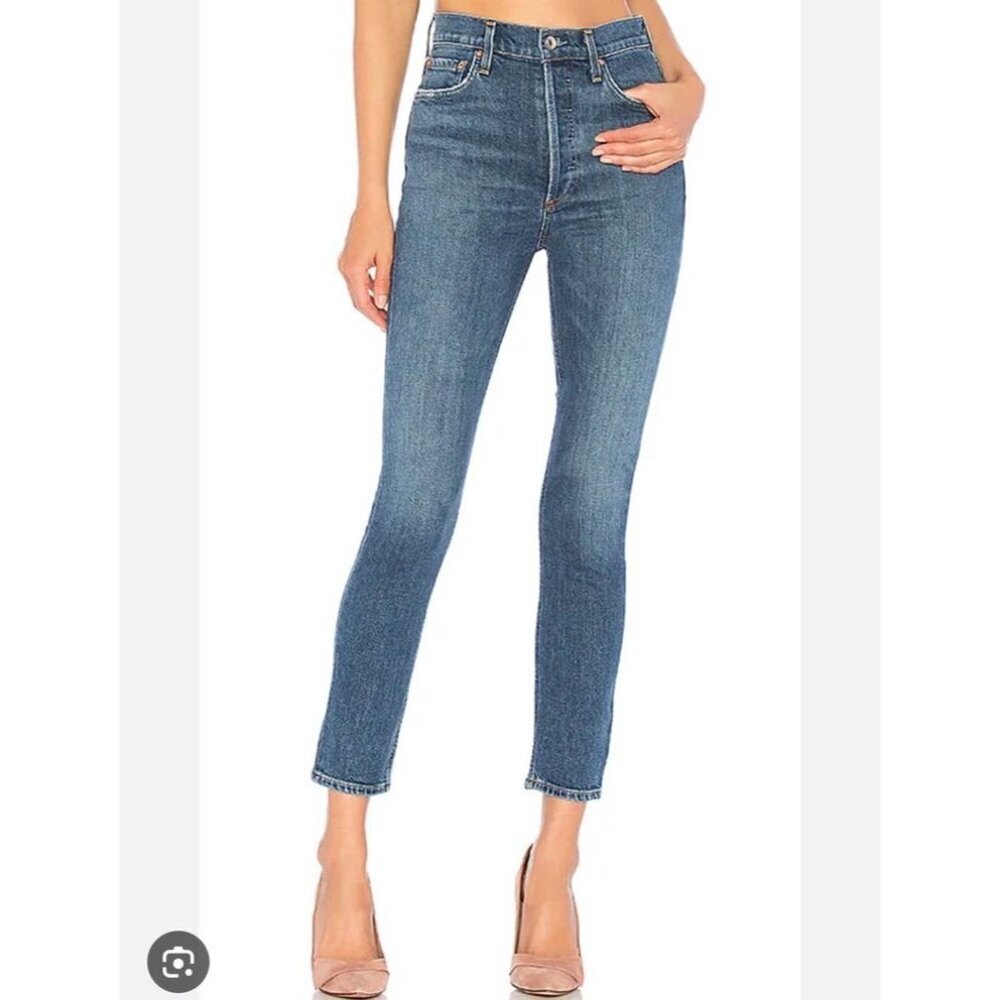 AGOLDE Nico High Rise Slim Fit Jeans – Blue (Size 28) K57